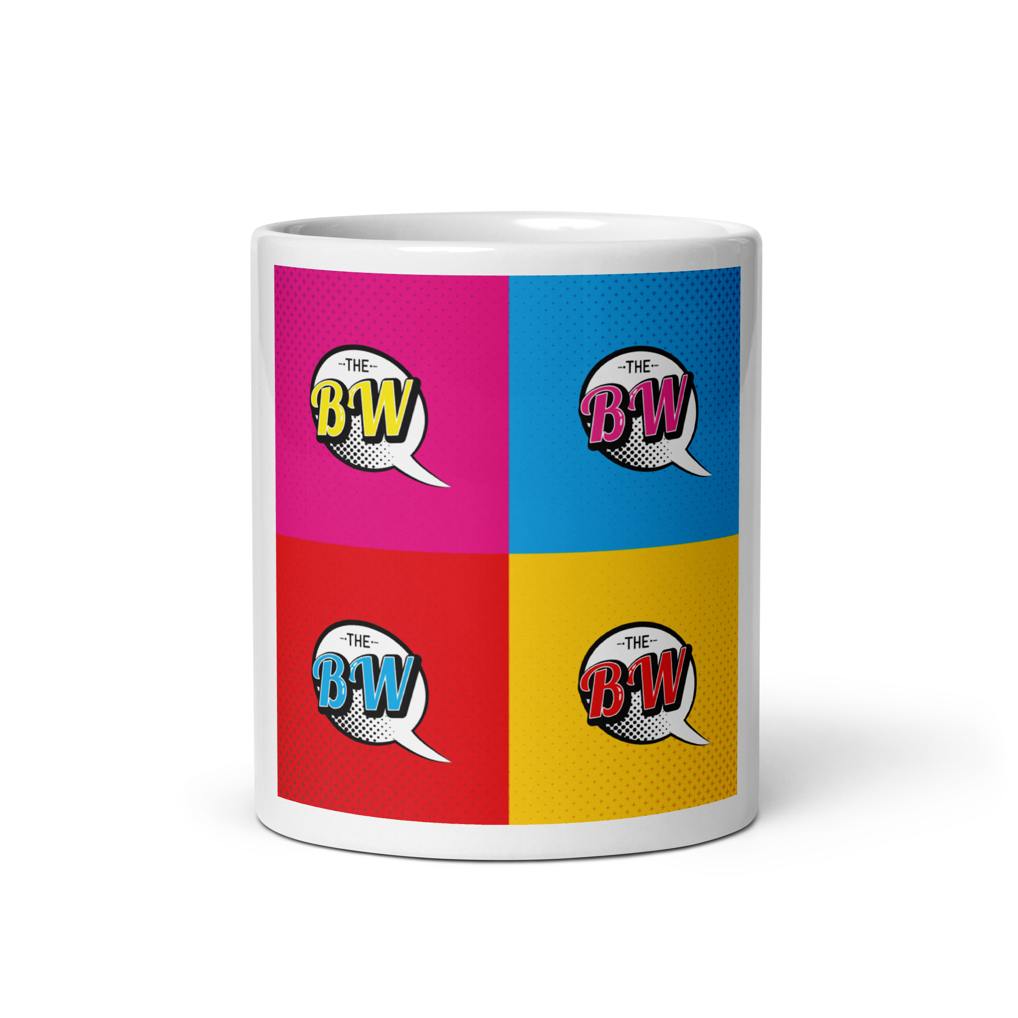 White Glossy Mug Pop Art TBW
