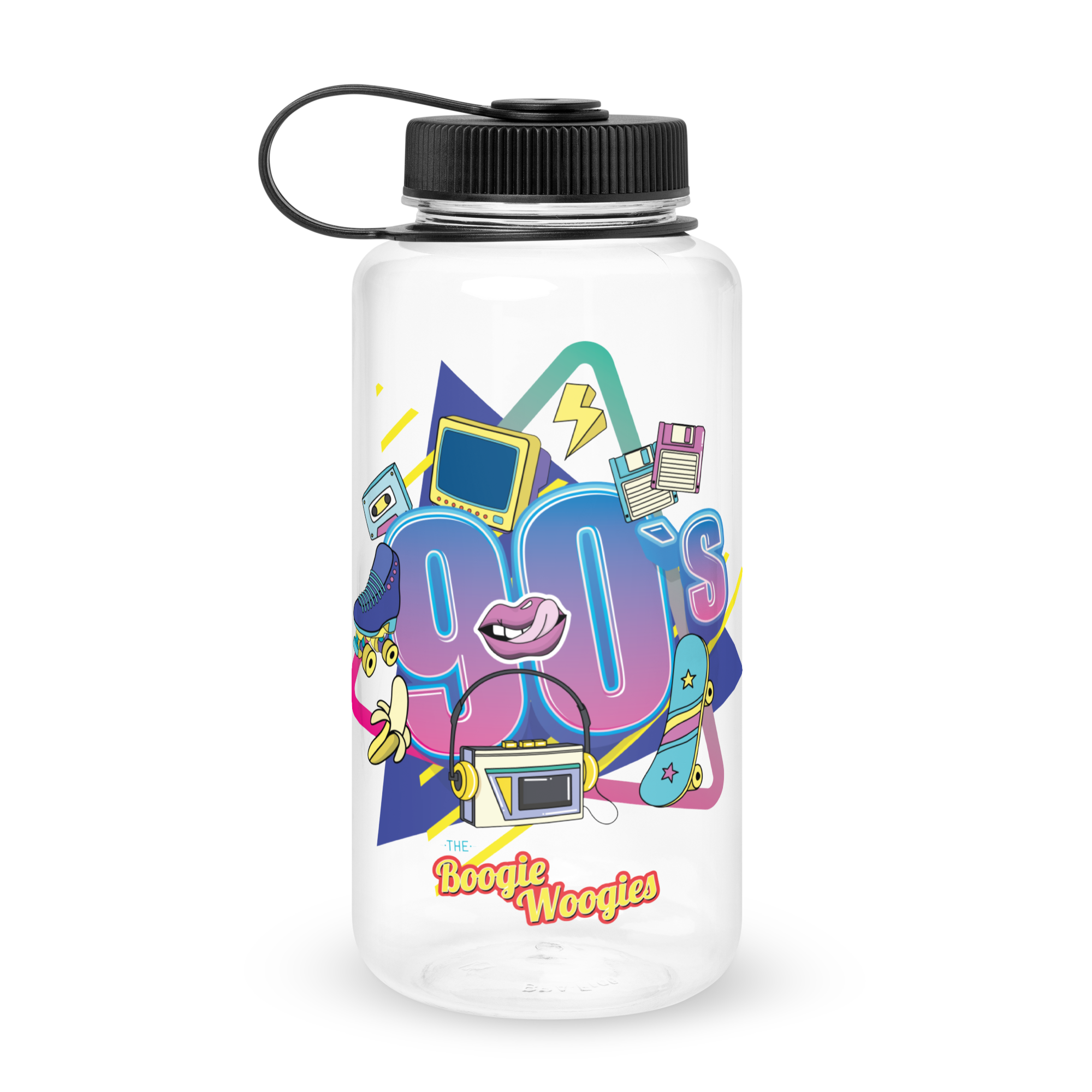Wide Mouth Plastic Water Bottle Retro 90's TBW