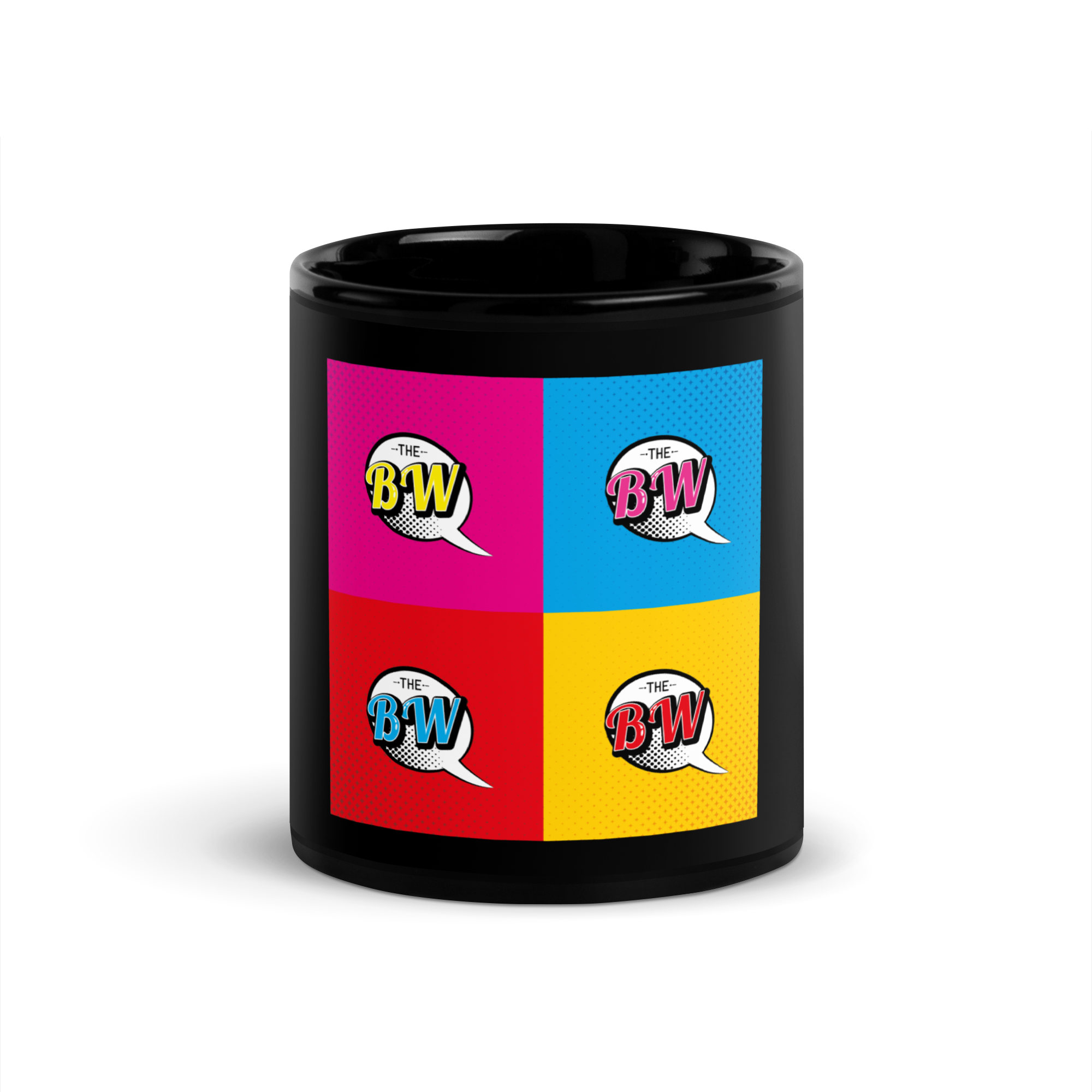 Black Glossy Mug Pop Art TBW
