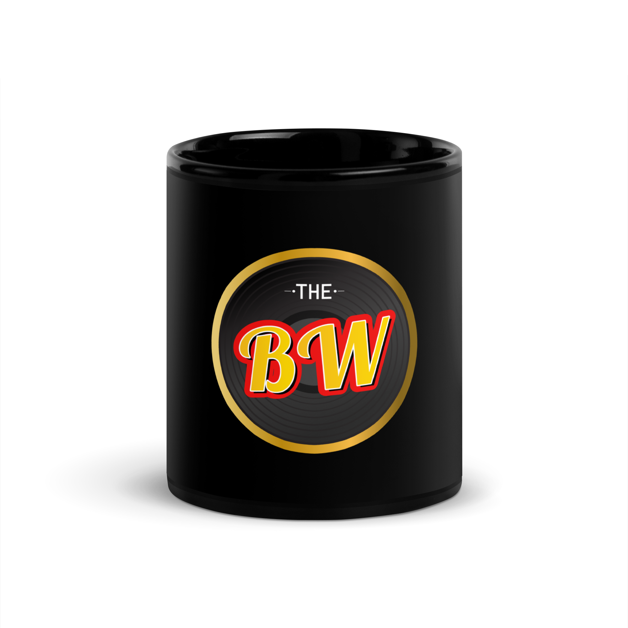 Black Glossy Mug Jazzy Logo TBW