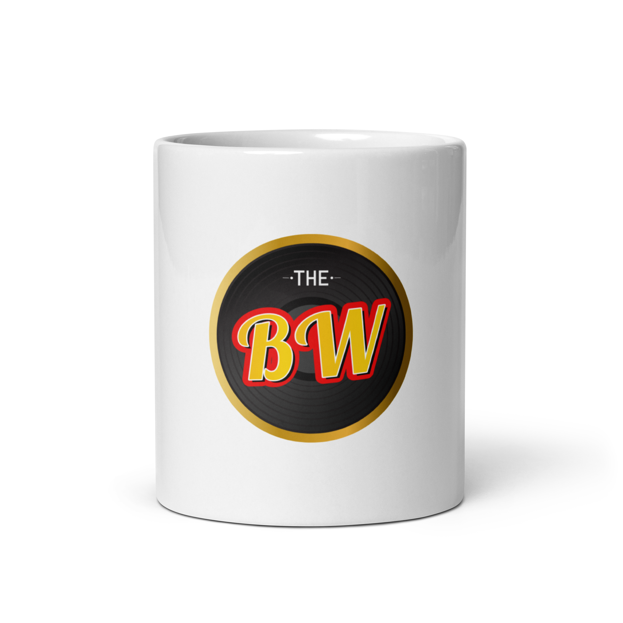 White Glossy Mug Jazzy Logo TBW