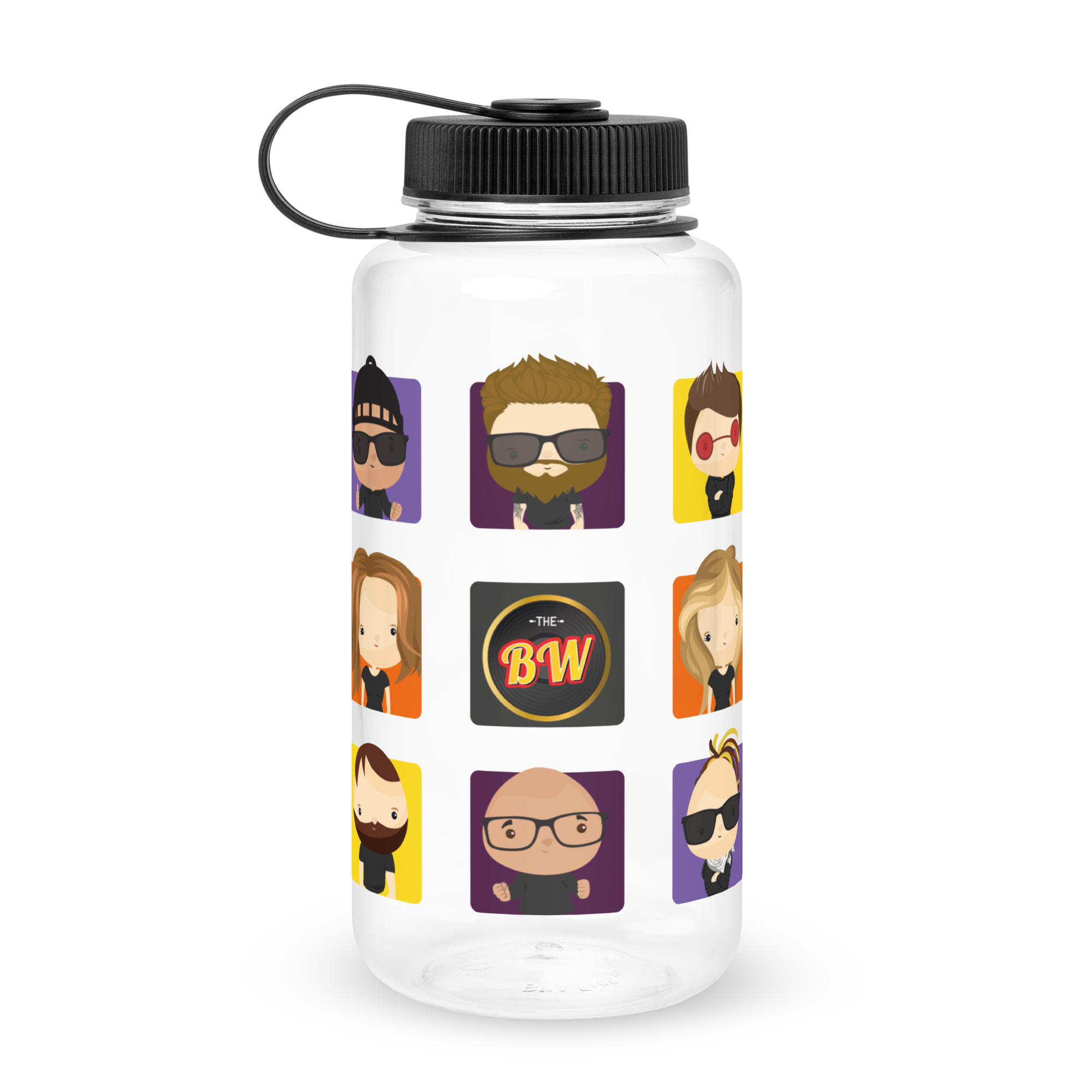 Wide Mouth Plastic Water Bottle Funky Pop TBW